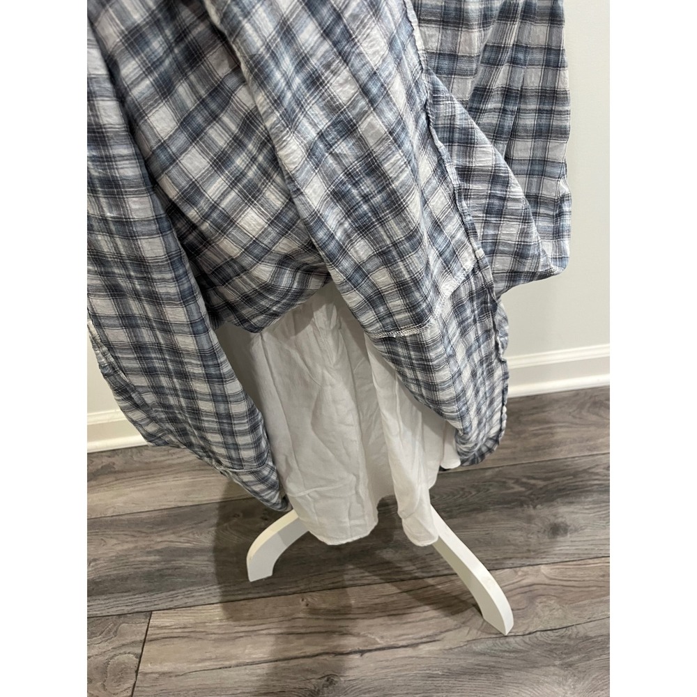 Peppermayo Blue and White Plaid Strapless Maxi Dress - Picture 6 of 10